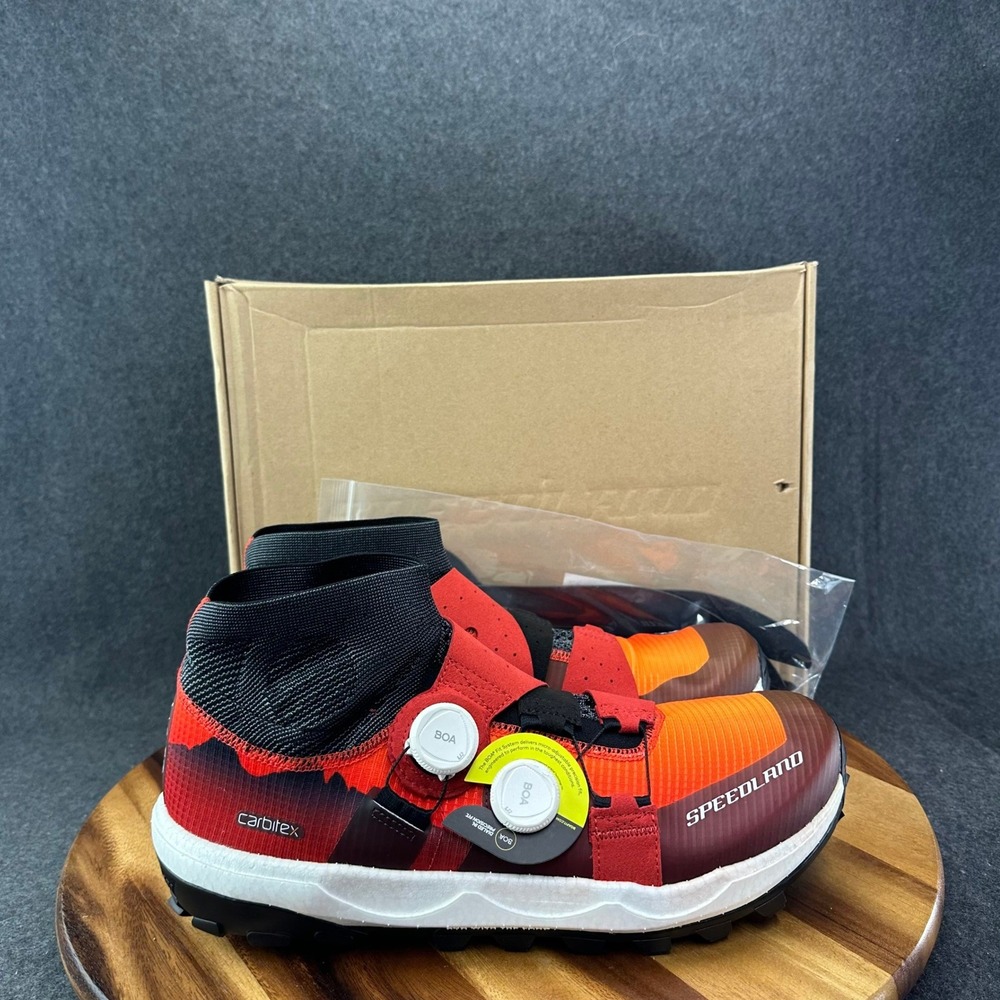 Speedland GL:SVT Mens Trail Running Shoes BOA Red Orange Black Sz 12.5 Worn Once